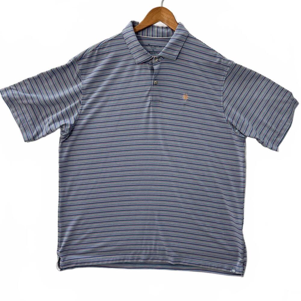 Peter Millar Seaside Men's XL Polo Shirt Short Sleeve Lyocell Golf Casual Blue - Picture 2 of 8